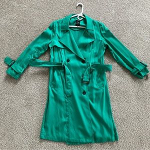 SOLD Bright green trench coat